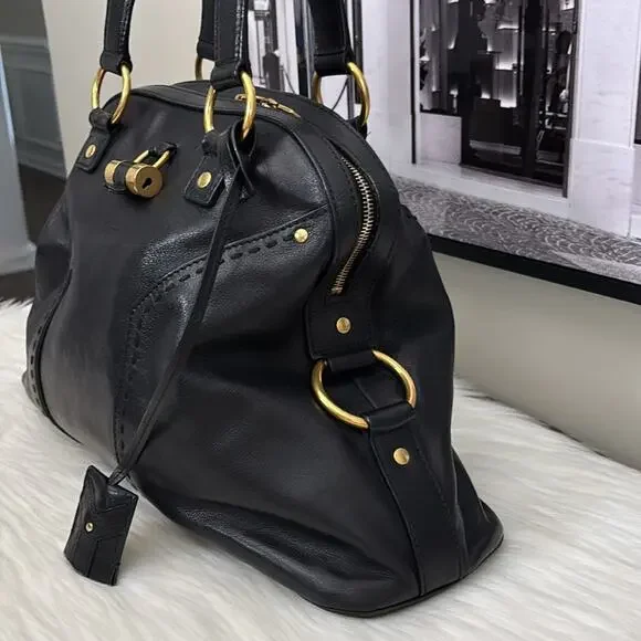 Yves Saint Laurent  Muse Handbag Black Leather - Picture 3 of 16